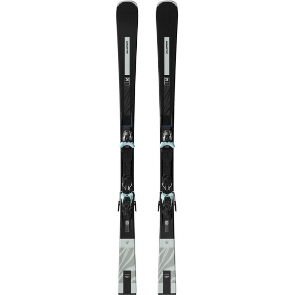 Salomon Damen All-Mountain Ski E - Schwarz/Weißmoos Metallic