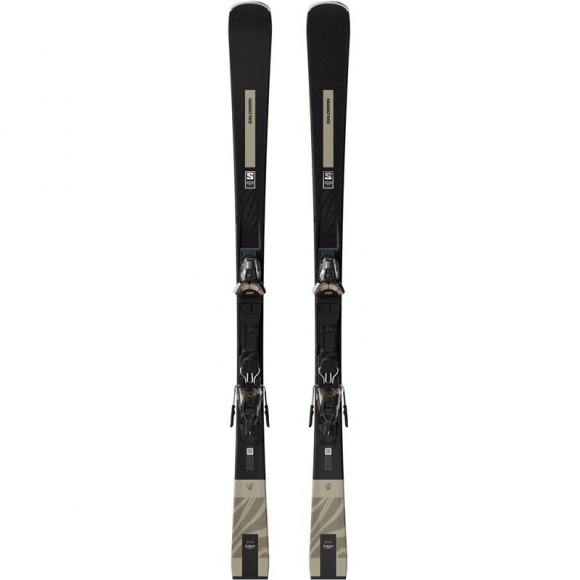 Salomon Damen All-Mountain Ski E - Schwarz/Hellbronzemetallic
