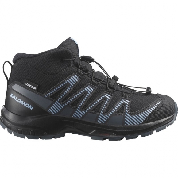 Salomon Kinder Trekkingstiefel SHOES XA PRO V8 MID WP J - Schwarz/Neptun/Alaska-Blau