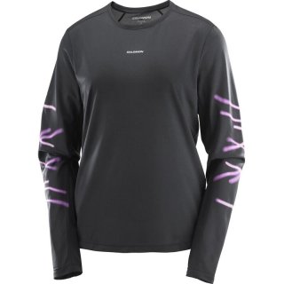Salomon Damen T-Shirt SHAKEout CORE - TIEFSCHWARZ