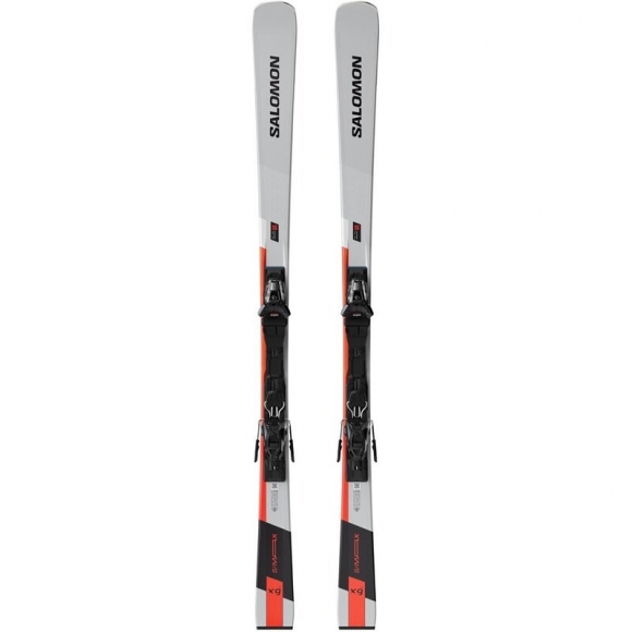 Salomon Herren All-Mountain Ski E - Chrom/Neonrot/Schwarz