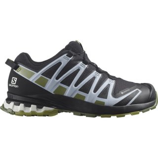 Salomon Damen Trailrunningschuhe SHOES XA PRO 3D v8 GTX W - Schwarz/Grünes Moos/Zenblau