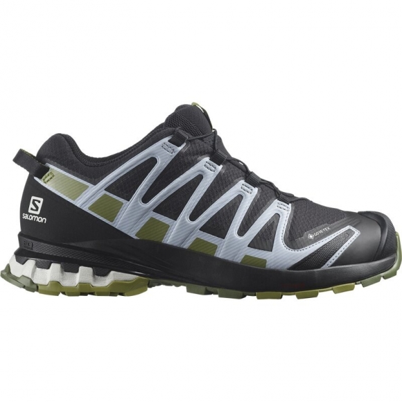 Salomon Damen Trailrunningschuhe SHOES XA PRO 3D v8 GTX W - Schwarz/Grünes Moos/Zenblau