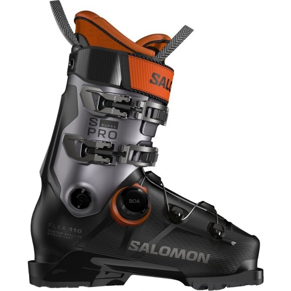 Salomon Herren Ski-Schuhe ALP. BOOTS - Schwarz/Beluga Metallic/Orange Tiger