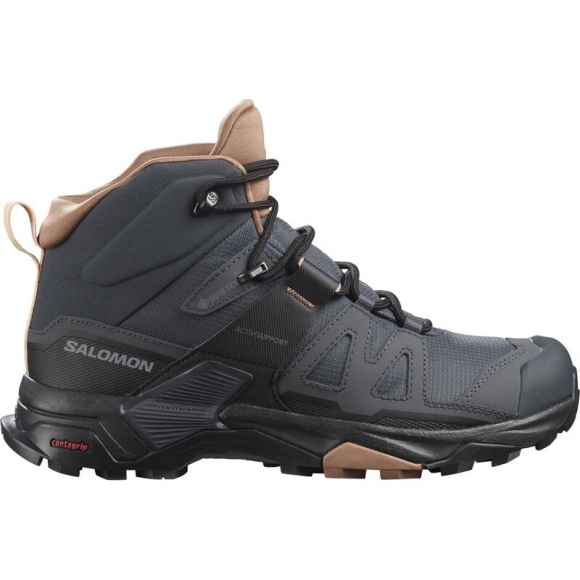 Salomon Damen Multifunktionsstiefel Damen Wanderstiefel X ULTRA 4 Mid - Ebenholz/Mokka-Mousse/Mandelcreme
