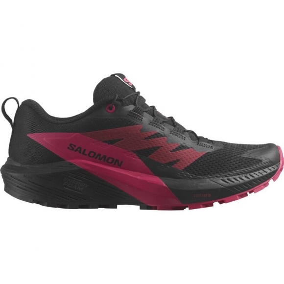 Salomon Damen Trailrunningschuhe SHOES SENSE RIDE 5 W - Schwarz/Virtuelles Rosa/Fahrradrot