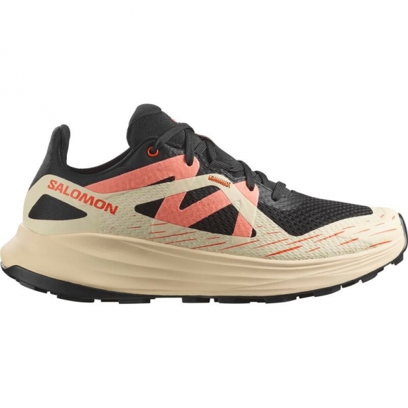 Salomon Damen Trailrunningschuhe SHOES ULTRA FLOW W - Schwarz/Zarter Pfirsich/Fusion Coral