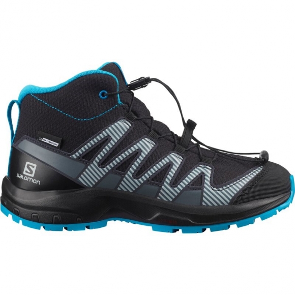 Salomon Kinder Trekkingstiefel SHOES XA PRO V8 MID CSWP J - Schwarz/Monument/Hawaiianischer Ozean