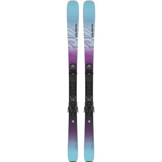 Salomon Damen All-Mountain Ski E STANCE W 80 + M10 GW - Schwarz/Himbeere/Engelsblau