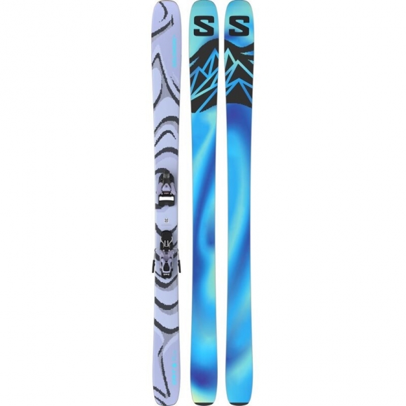 Salomon Herren All-Mountain Ski N QST 100 COSMIC SKY - Kosmischer Himmel/Dunkelgrau/Neonblau