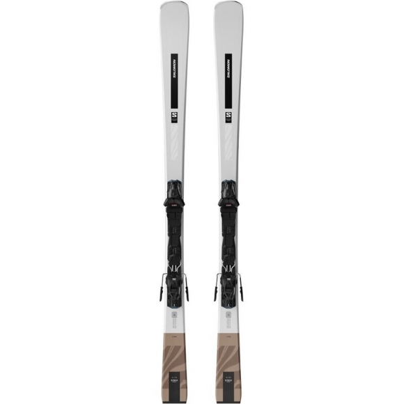 Salomon Damen All-Mountain Ski E - Silber/Schwarz/Maisstroh Metallic
