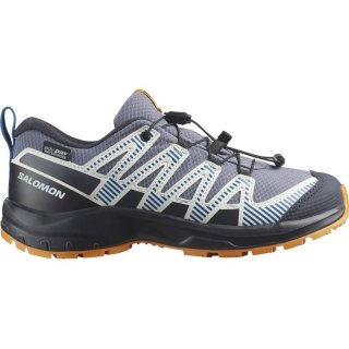 Salomon Kinder Trekkinghalbschuhe SHOES XA PRO V8 WP J - Grisaille/Dunkelblau/Kurkuma