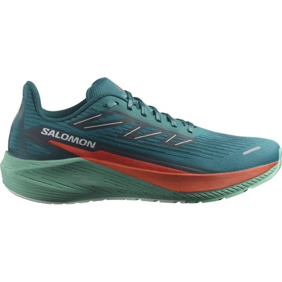 Salomon Herren Laufschuhe SHOES AERO BLAZE 2 - Tiefer See/Kirschtomate/Elektrisches Grün
