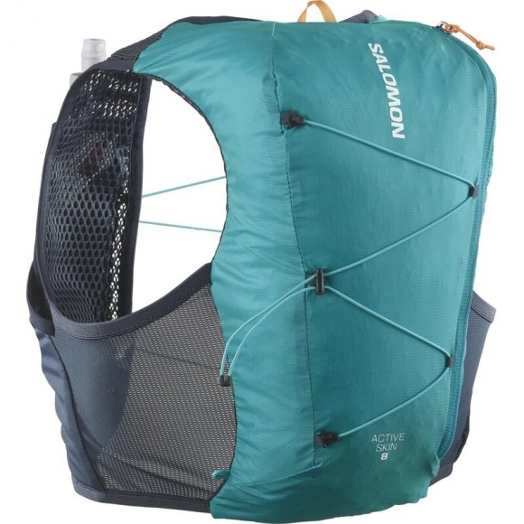 Salomon Rucksack ACTIVE SKIN 8 SET Tahitian - Tahitianische Flut/Kohlenstoff/Pfauenblau