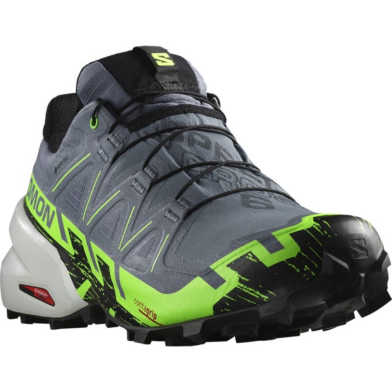Salomon Herren Trailrunningschuhe SHOES SPEEDCROSS 6 GTX - Flint Stone/Grüner Gecko/Schwarz