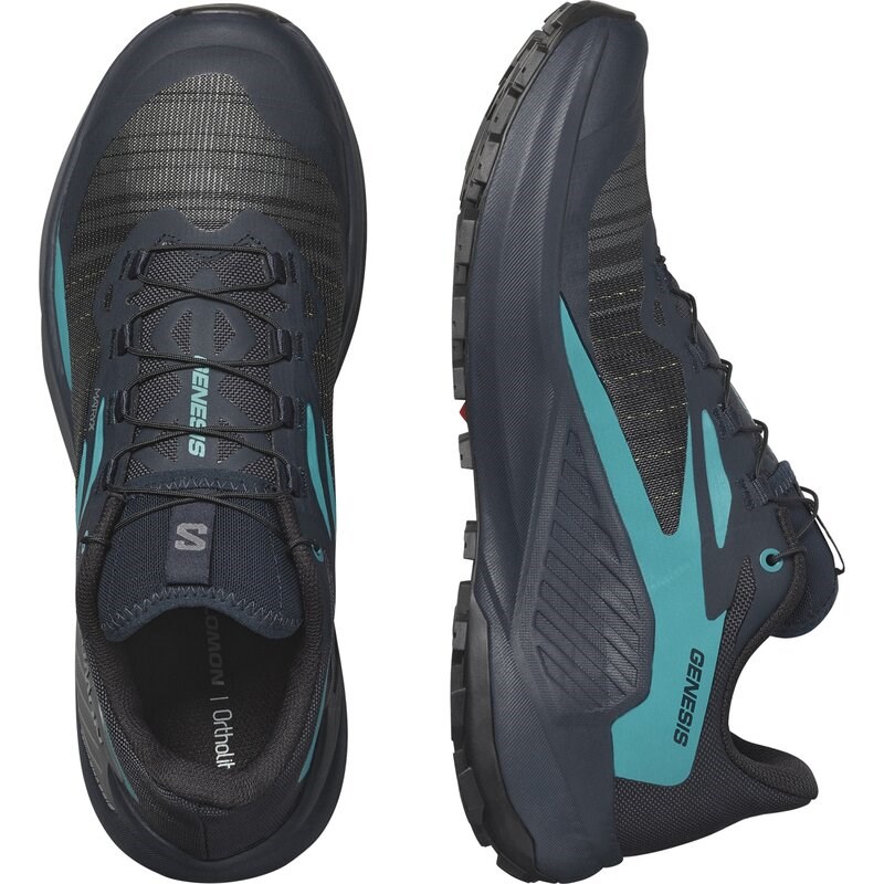Salomon Herren Trailrunningschuhe SHOES GENESIS - Kohlenstoff/Tahitianische Flut/Stiller Schatten
