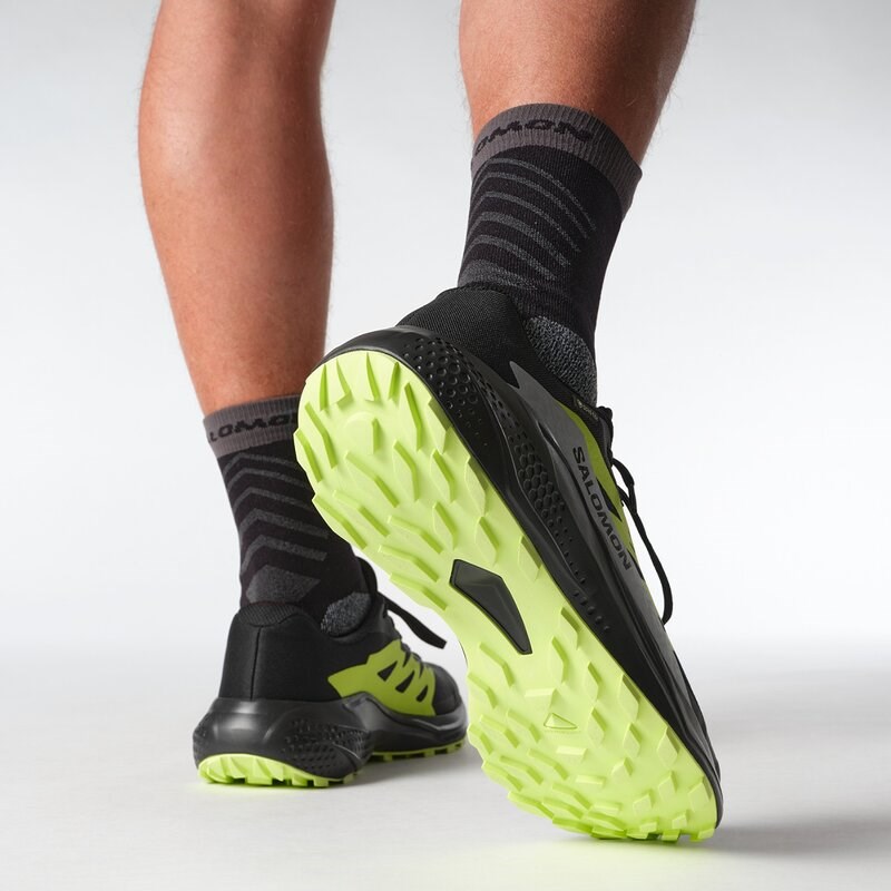 Salomon Herren Trailrunningschuhe SHOES ALPHAGLIDE GTX - Schwarz/Legierung/Scharfes Grün