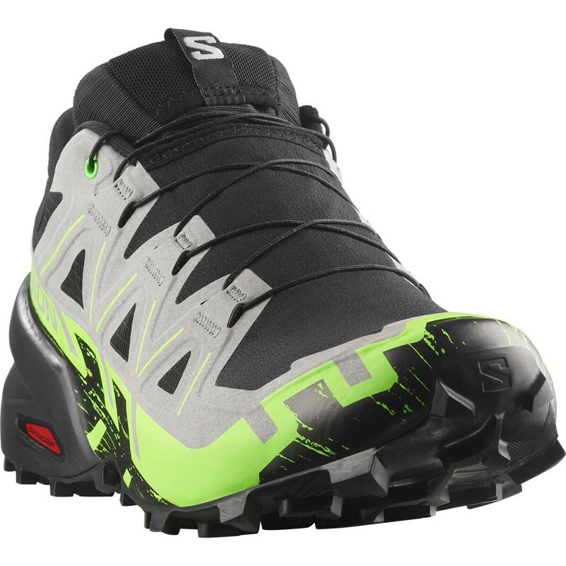 Salomon Herren Trailrunningschuhe SHOES SPEEDCROSS 6 GTX - Schwarz/Legierung/Grüner Gecko