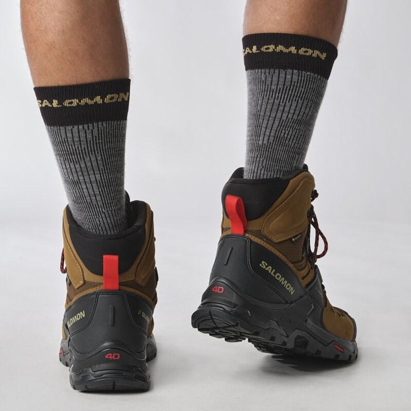 Salomon Herren Trekkingstiefel SHOES QUEST 4 GTX - Gummi/Schwarz/Feuerrot