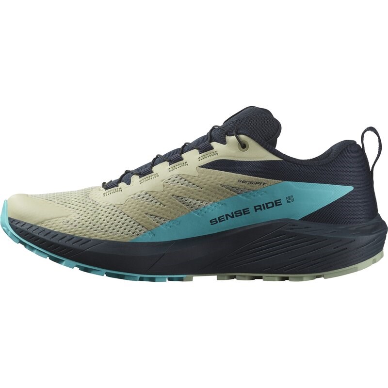 Salomon Herren Trailrunningschuhe SHOES SENSE RIDE 5 - Luzerne/Kohlenstoff/Pfau Blau