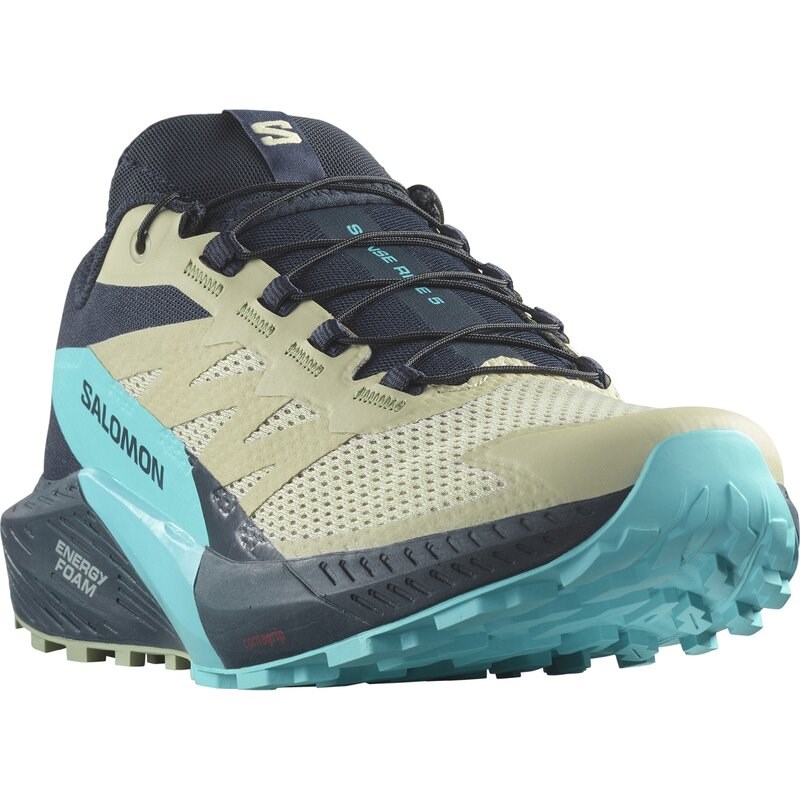 Salomon Herren Trailrunningschuhe SHOES SENSE RIDE 5 - Luzerne/Kohlenstoff/Pfau Blau