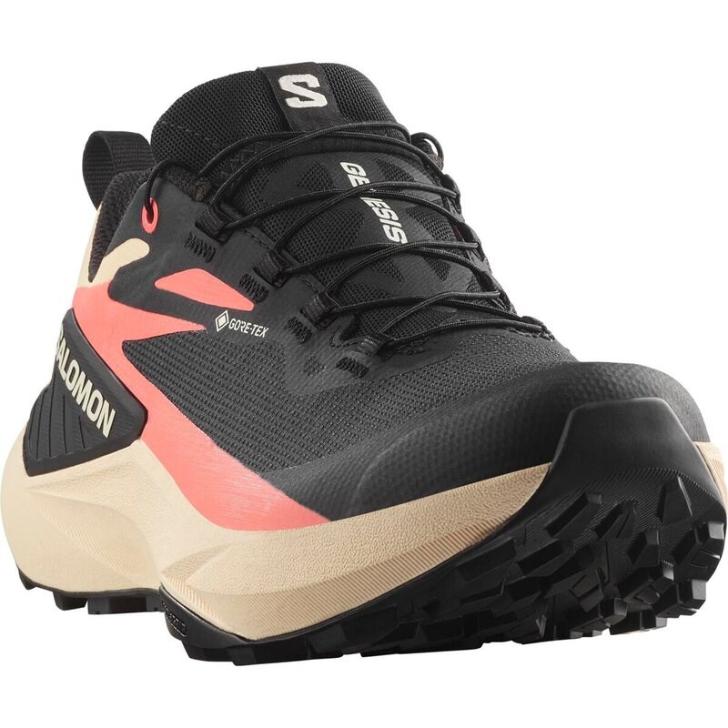 Salomon Damen Trailrunningschuhe SHOES GENESIS GTX W - Schwarz/Zarter Pfirsich/Fusionskoralle