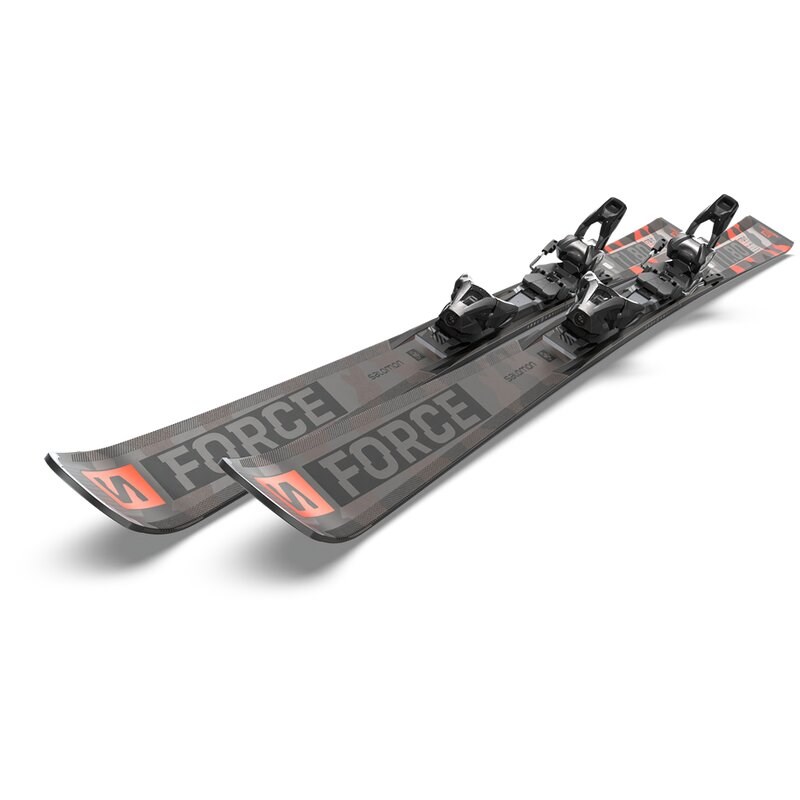 Salomon Herren All-Mountain Ski SKI SET E - Schwarz/Neonkoralle/Castelrock