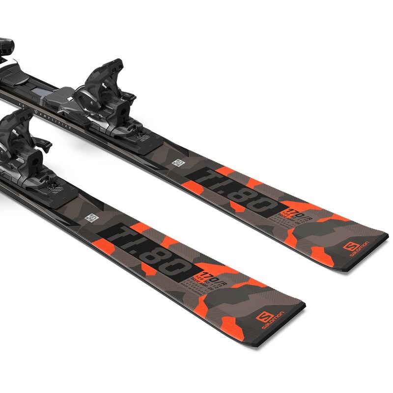 Salomon Herren All-Mountain Ski SKI SET E - Schwarz/Neonkoralle/Castelrock
