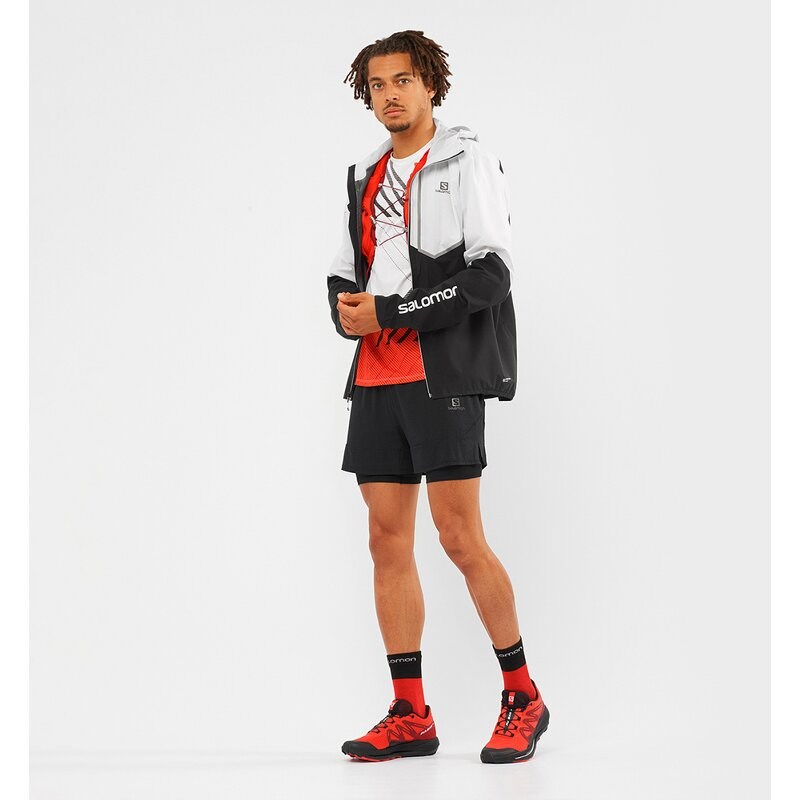 Salomon Herren Trailrunningschuhe SHOES PULSAR TRAIL Poppy - Mohnrot/Fahrradrot/Schwarz