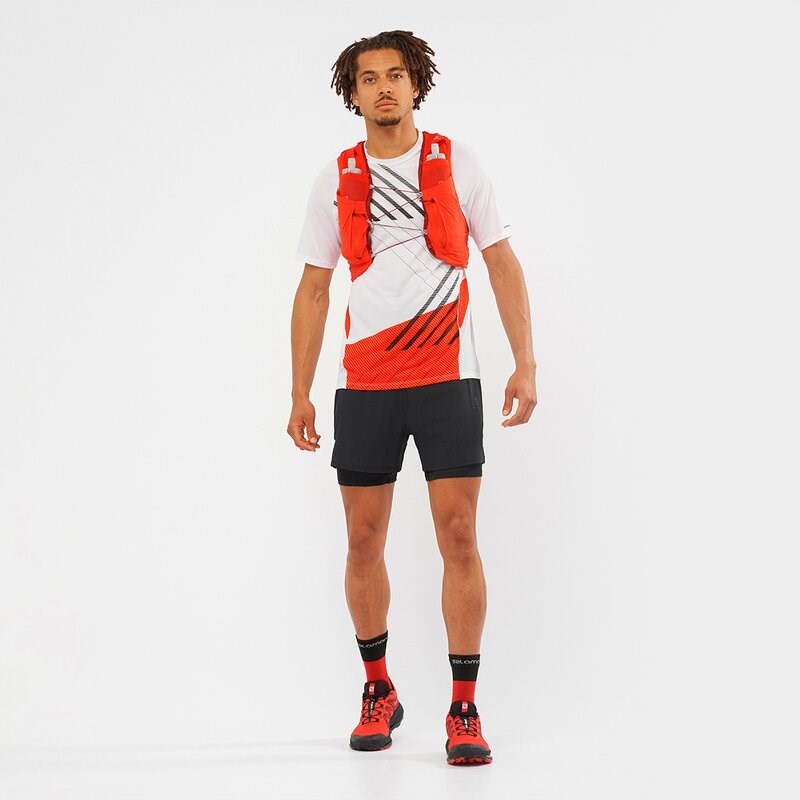 Salomon Herren Trailrunningschuhe SHOES PULSAR TRAIL Poppy - Mohnrot/Fahrradrot/Schwarz