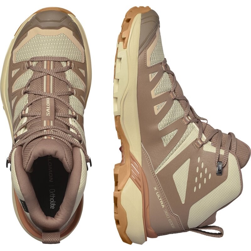 Salomon Damen Trekkingstiefel SHOES X ULTRA 360 EDGE MID GTX W - Mürbeteigbrot/Rohe Umbra/Prärie-Sonnenuntergang