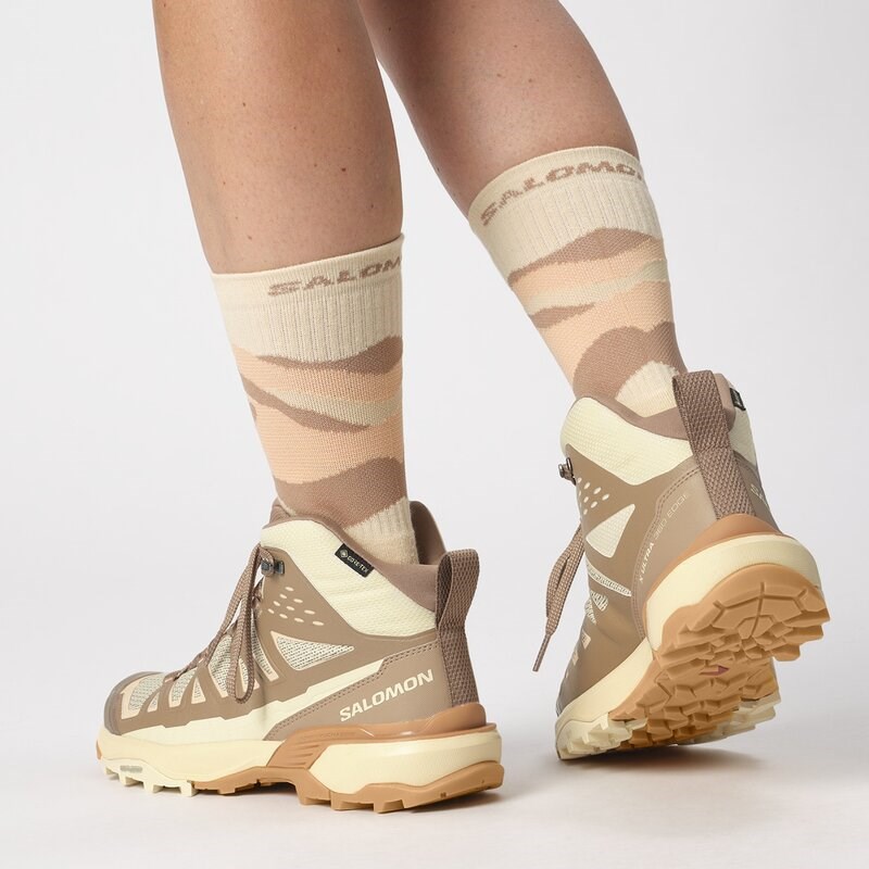 Salomon Damen Trekkingstiefel SHOES X ULTRA 360 EDGE MID GTX W - Mürbeteigbrot/Rohe Umbra/Prärie-Sonnenuntergang