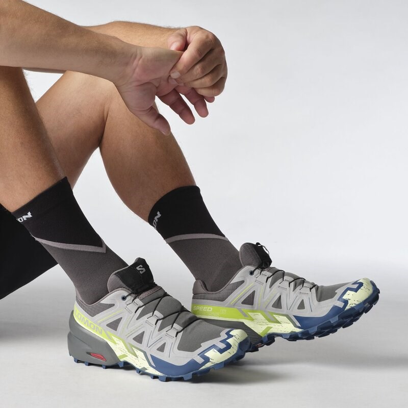 Salomon Herren Trailrunningschuhe SHOES SPEEDCROSS 6 - Castlerock/Limettencreme/Poseidon