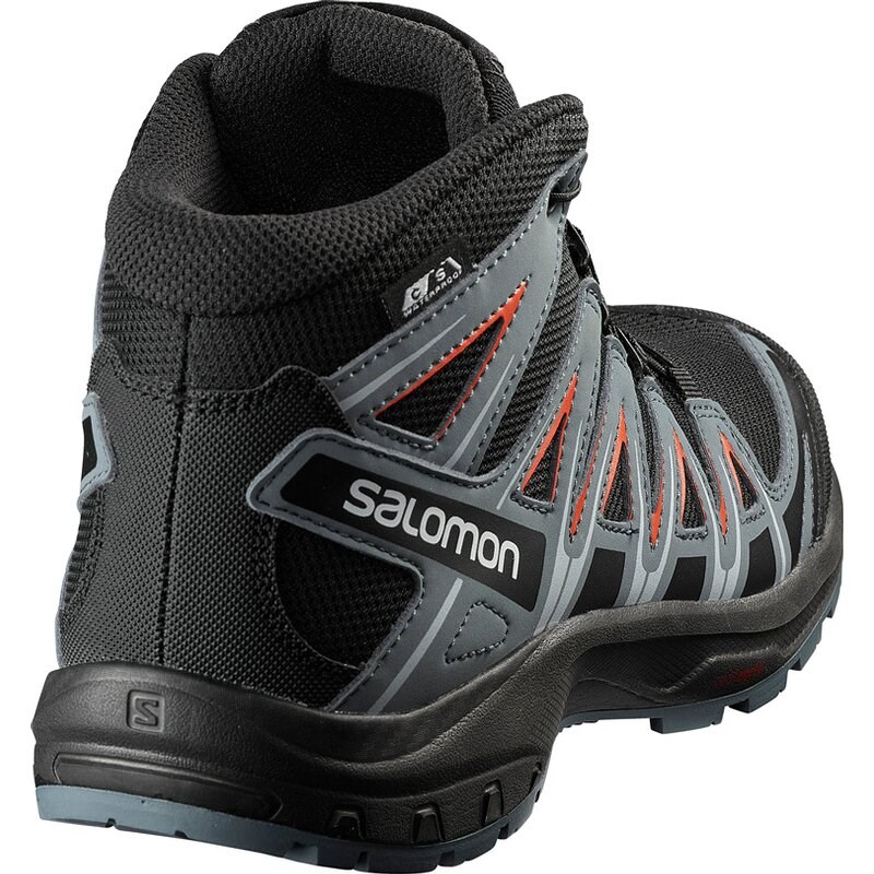 Salomon Kinder Schuhe XA PRO 3D MID CSWP J - Schwarz/Stürmisches Wetter/Kirschtomate