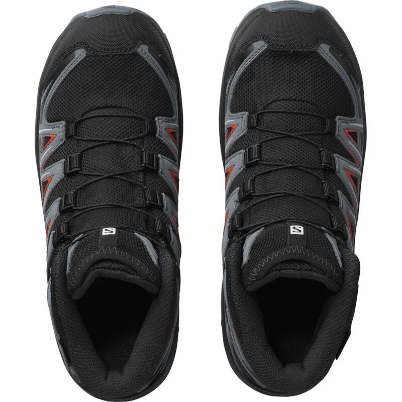 Salomon Kinder Schuhe XA PRO 3D MID CSWP J - Schwarz/Stürmisches Wetter/Kirschtomate