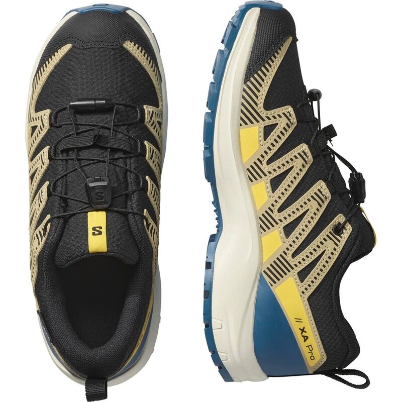 Salomon Kinder Multifunktionsschuhe SHOES XA PRO V8 WP J - Schwarz/Graugrün/Pudergelb
