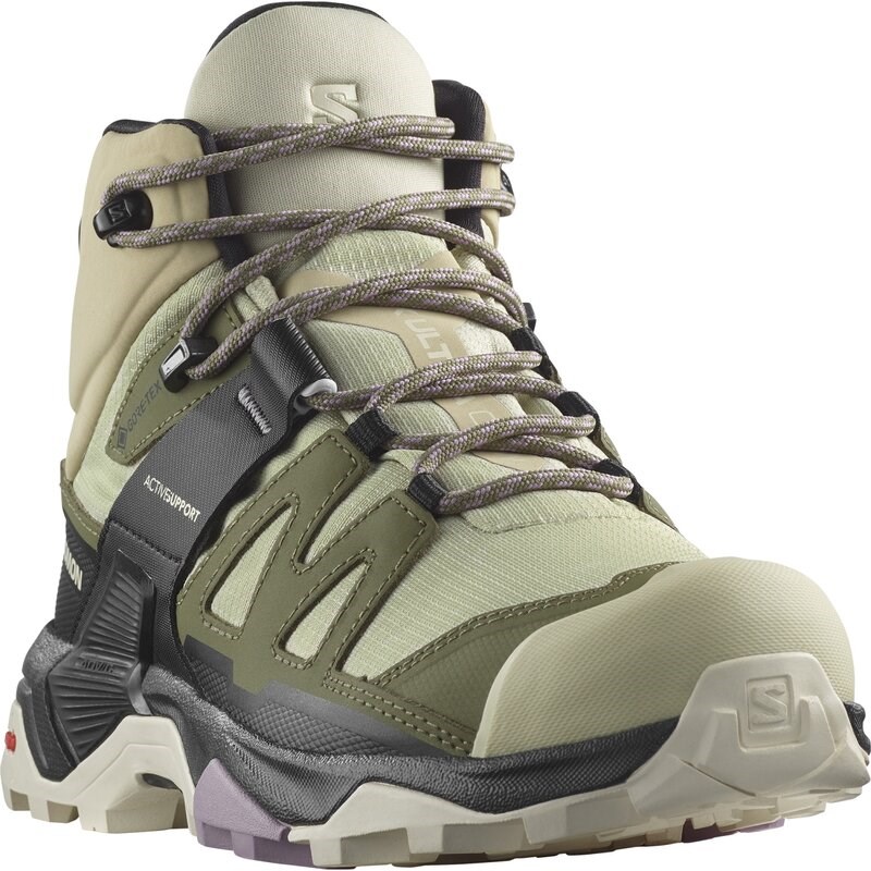 Salomon Damen Multifunktionsstiefel SHOES X ULTRA 4 MID GTX W - Alfalfa/Tiefgrünes Flechtengrün/Mandel Mi 000