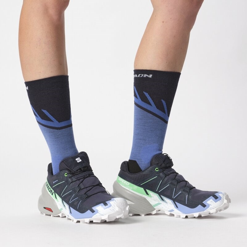 Salomon Damen Trailrunningschuhe SHOES SPEEDCROSS 6 GTX W - Kohlenstoff/Provence/Weiß