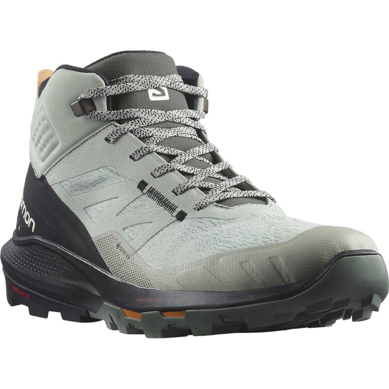 Salomon Herren Multifunktionsstiefel SHOES OUTpulse Mid GTX Wrought - Schmiedeeisen/Schwarz/Leuchtendes Orange
