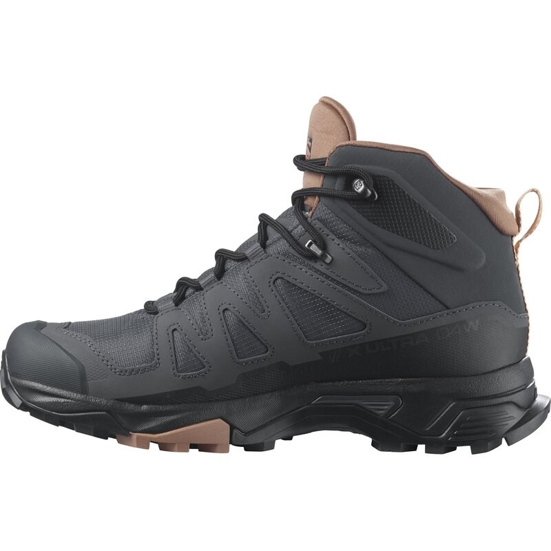 Salomon Damen Multifunktionsstiefel Damen Wanderstiefel X ULTRA 4 Mid - Ebenholz/Mokka-Mousse/Mandelcreme