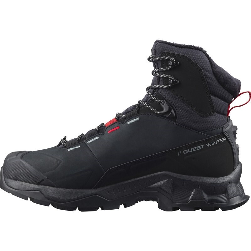 Salomon Herren Trekkingsandale SHOES QUEST WINTER TS CSWP - Schwarz/Goji-Beere/Monument