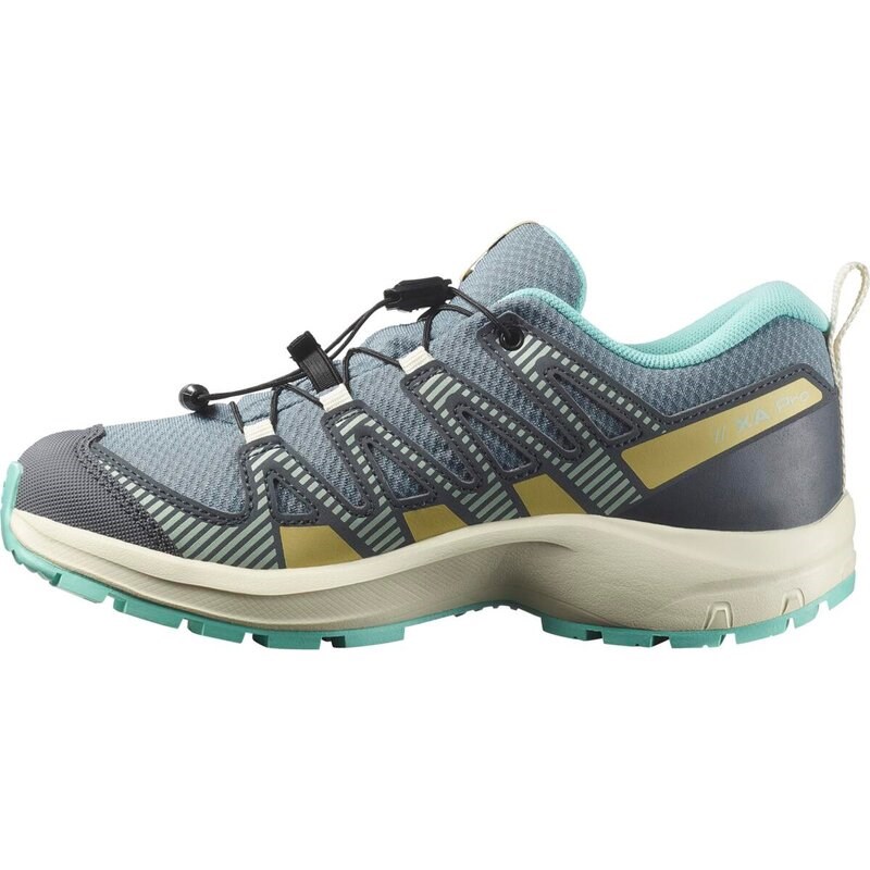 Salomon Kinder Trekkinghalbschuhe SHOES XA PRO V8 WP J - Trooper/Turbulenz/Arubablau