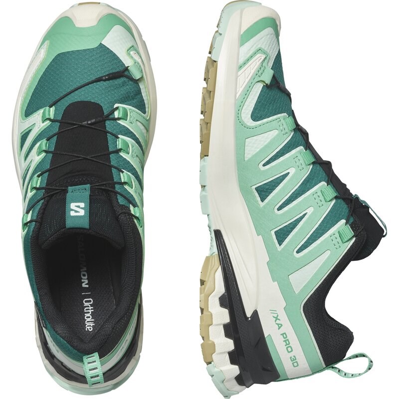 Salomon Damen Trailrunningschuhe SHOES XA PRO 3D V9 GTX W - Tiefer See/Elektrisches Grün/Vanilleeis