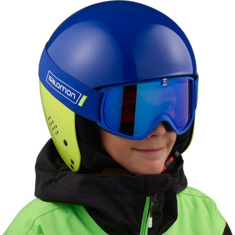 Salomon Kinder Helm S RACE FIS INJECTED JR YEL - Neongelb/Kleiderblau