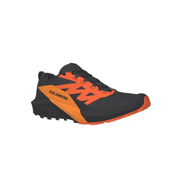 Salomon Herren Trailrunningschuhe SHOES SENSE RIDE 5 GTX - Schwarz/Scharlachroter Ibis/Kurkuma