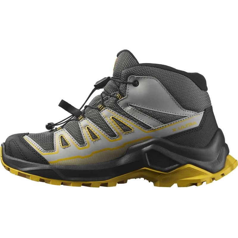 Salomon Kinder Trekkingstiefel SHOES X ULTRA MID GTX J - Castlerock/Schwarz/Scharfer Senf