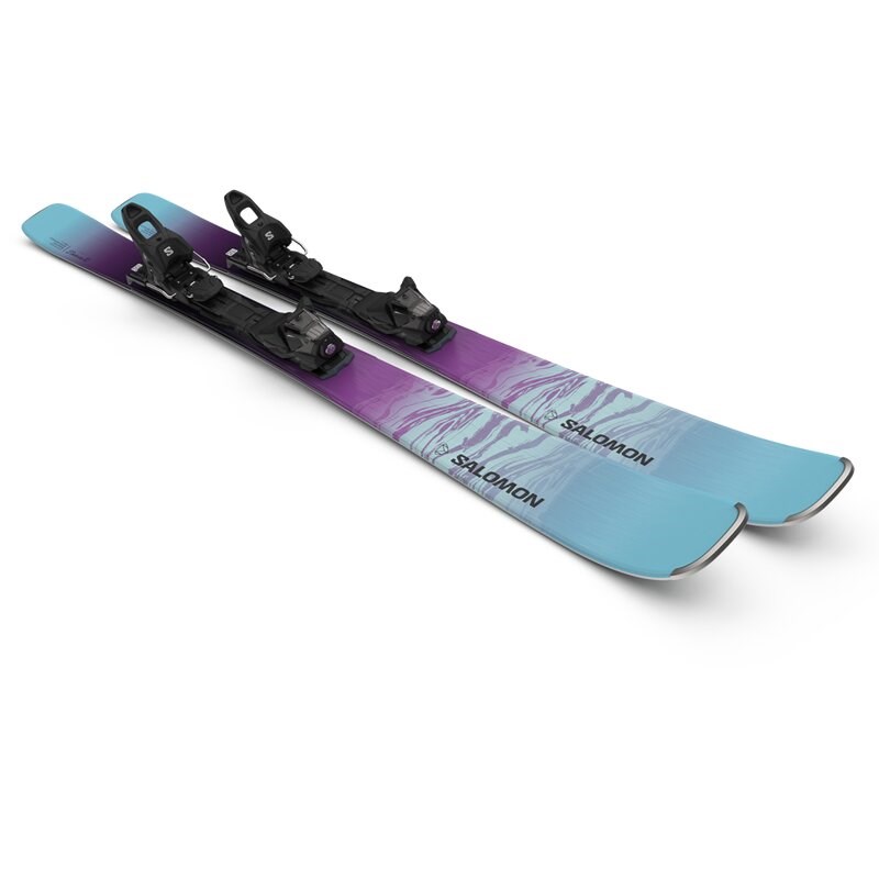 Salomon Damen All-Mountain Ski E STANCE W 80 + M10 GW - Schwarz/Himbeere/Engelsblau