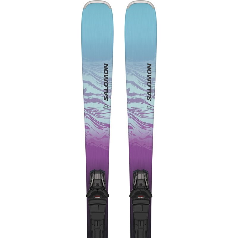 Salomon Damen All-Mountain Ski E STANCE W 80 + M10 GW - Schwarz/Himbeere/Engelsblau