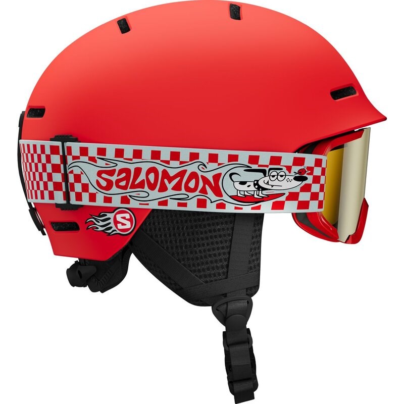 Salomon Kinder Helm HELMET PLAYER COMBO Cherry - Kirschtomate