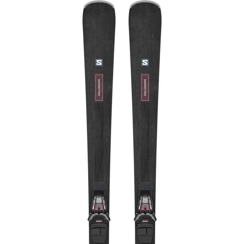 Salomon Damen All-Mountain Ski E - Schwarz/Cordovan Metallic/Silber Metallic